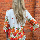 Olive Hill Notch Collar Poppy Print Blouse at ooh la la! in Grapevine TX 76051