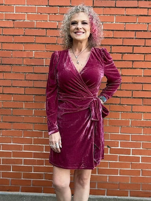 Molly Bracken Velvet Wrap Dress at ooh la la! in Grapevine TX 76051