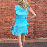 Silk Ruffle Dress in Assorted Colors