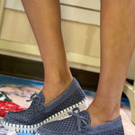 Ilse Jacobsen Tulip Boat Shoe in Grey Blue at ooh la la! in Grapevine TX 76051