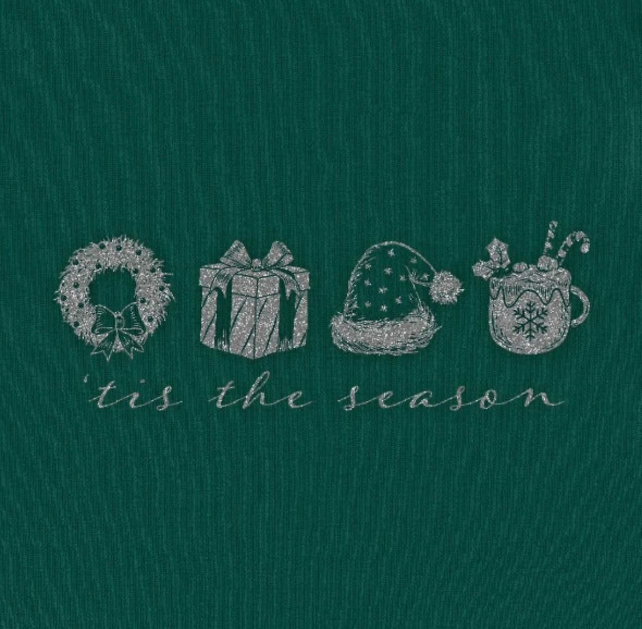 Christmas Sketchy Season Long Sleeve Tee in green at ooh la la! in Grapevine TX 76051