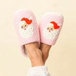 Santa Fuzzy Slippers in pink at ooh la la! in Grapevine TX 76051