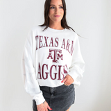 Texas A&M Aggies Star Sleeve Oversized Sweatshirt at Ooh La La! in Grapevine TX 76051