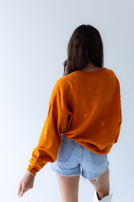 Texas Longhorns Repeat Logo Lantern Sleeve Sweatshirt at ooh la la! in Grapevine TX 76051