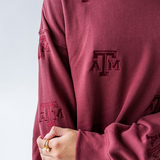 Texas A&M Repeat Logo Lantern Sleeve Sweatshirt at ooh la la! in Grapevine TX 76051