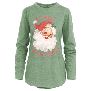 Merry Christmas Glitter Santa Tee at ooh la la! in Grapevine TX 76051