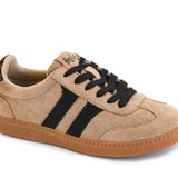 Corky’s Hey Girl Brand Heads Up Sneaker - Camel Faux Suede at ooh la la! in Grapevine TX 76051