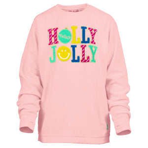 Holly Jolly Fun Ribbed Applique Sweatshirt at ooh la la! in Grapevine TX 76051