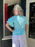 Molly Bracken Single Ruffle Sleeve Top in Aqua at ooh la la! in Grapevine TX 76051