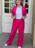 Desigual Tailored Daisy Lace Trousers in fuchsia at ooh la la! in Grapevine TX 76051