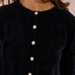 Molly Bracken Pearl Button Cardigan in black at ooh la la! in Grapevine TX 76051