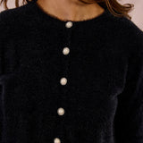Molly Bracken Pearl Button Cardigan in black at ooh la la! in Grapevine TX 76051