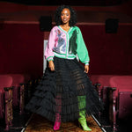 Wicked X Queen of Sparkles Colorblock Glinda & Elphaba Button Up Cardigan at ooh la la! in Grapevine TX 76051