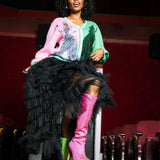 Wicked X Queen of Sparkles Colorblock Glinda & Elphaba Button Up Cardigan at ooh la la! in Grapevine TX 76051