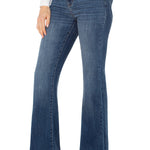 Liverpool Hannah High Rise Flare with Fray Hem Jeans at ooh la la! in Grapevine TX 76051