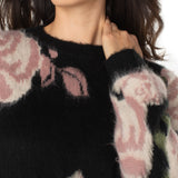 Liverpool Long Sleeve Crew Neck Dropped Shoulder Floral Sweater at ooh la la! in Grapevine TX 76051