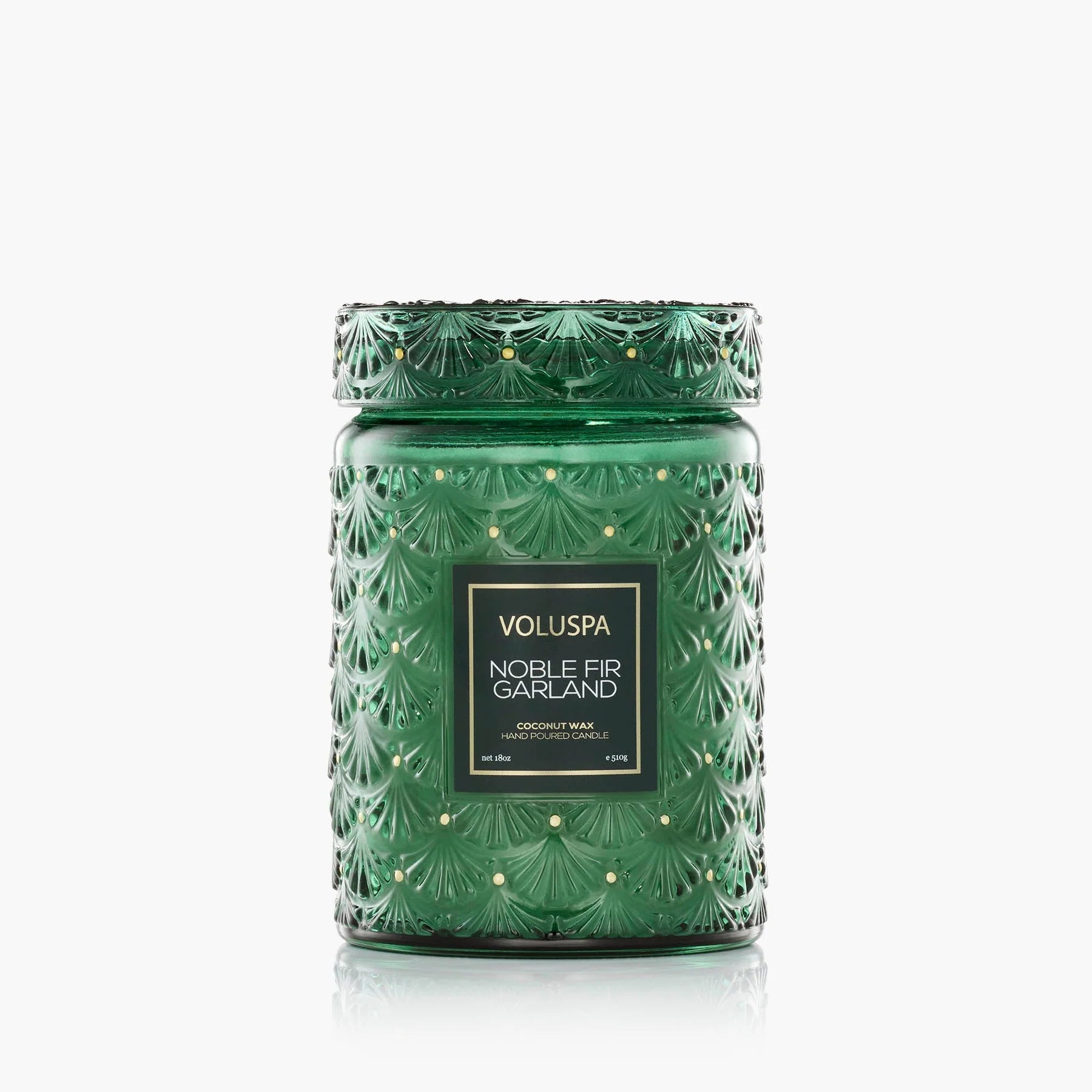 Voluspa Holiday Noble Fir Garland - 18 oz jar candle at ooh la la! in Grapevine TX 76051