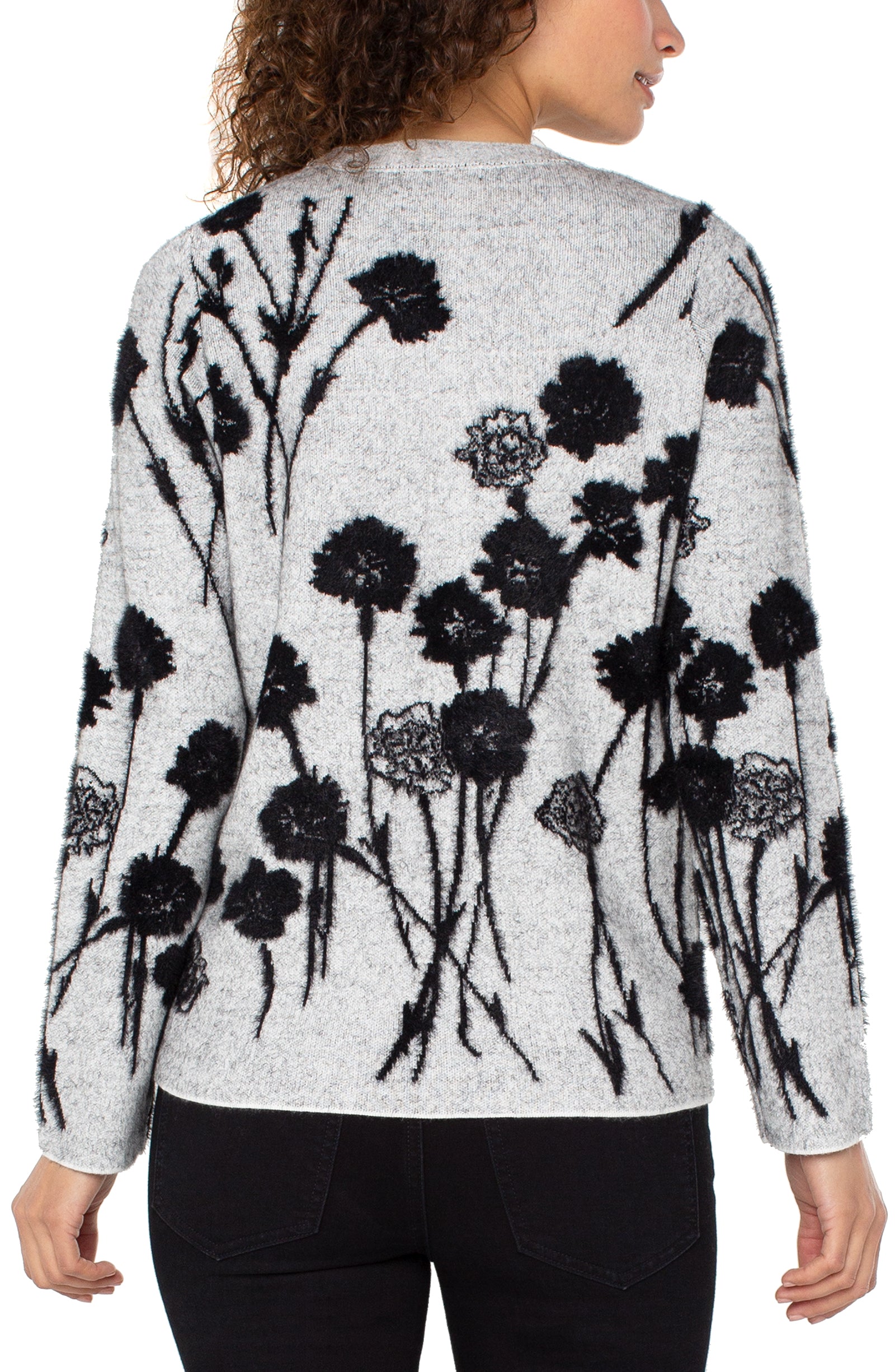 Liverpool Floral Crew Neck Sweater at ooh la la! in Grapevine TX 76051