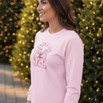 Candy Cane Christmas Club Long Sleeve Tee in pink at ooh la la! in Grapevine TX 76051