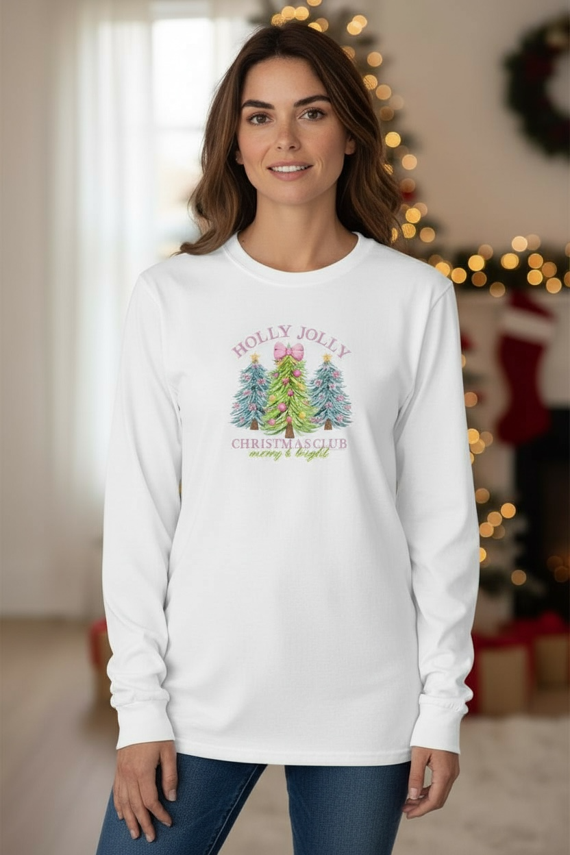 Holly Jolly Christmas Club Long Sleeve Tee at ooh la la in Grapevine TX 76051