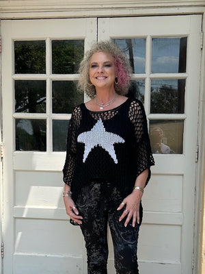 Crochet Sweater with Silver Star