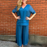 Silk Pants with Side Slit - Multiple Colors