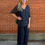 Silk Pants with Side Slit - Multiple Colors