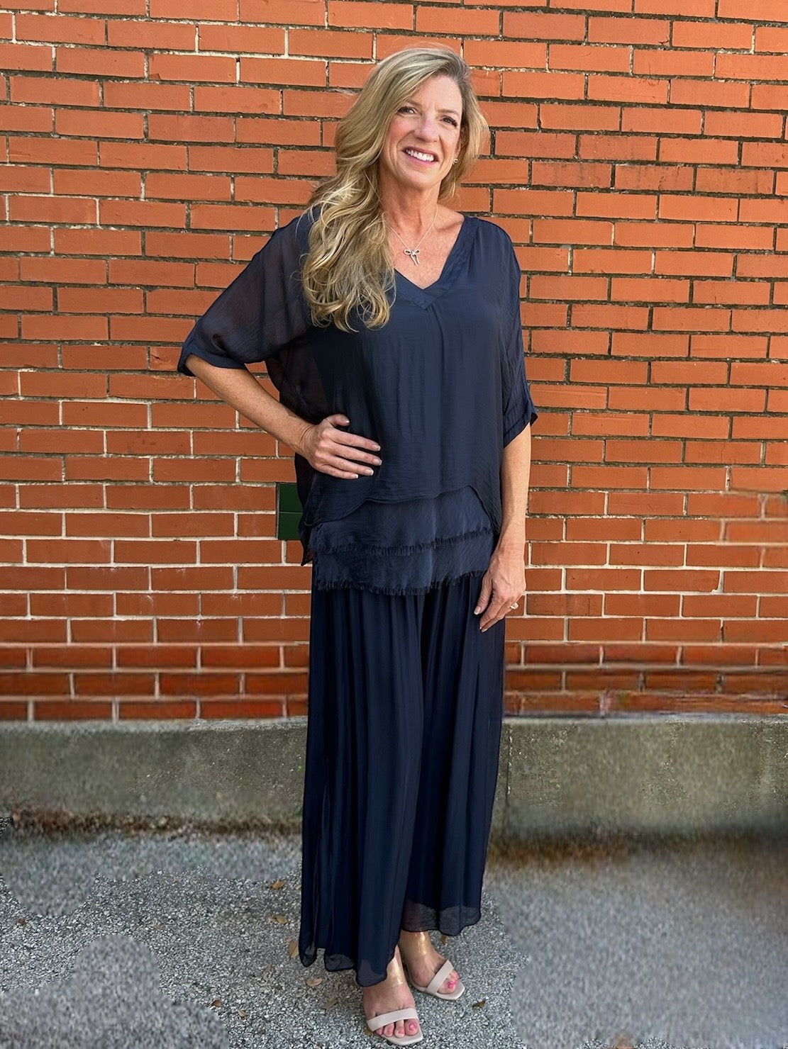 Silk Pants with Side Slit - Multiple Colors