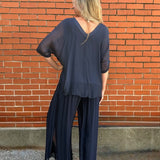 Silk Pants with Side Slit - Multiple Colors