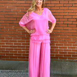 Silk Pants with Side Slit - Multiple Colors