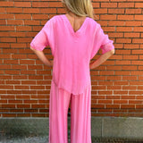 Silk Pants with Side Slit - Multiple Colors