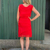 Silk Ruffle Dress in Assorted Colors
