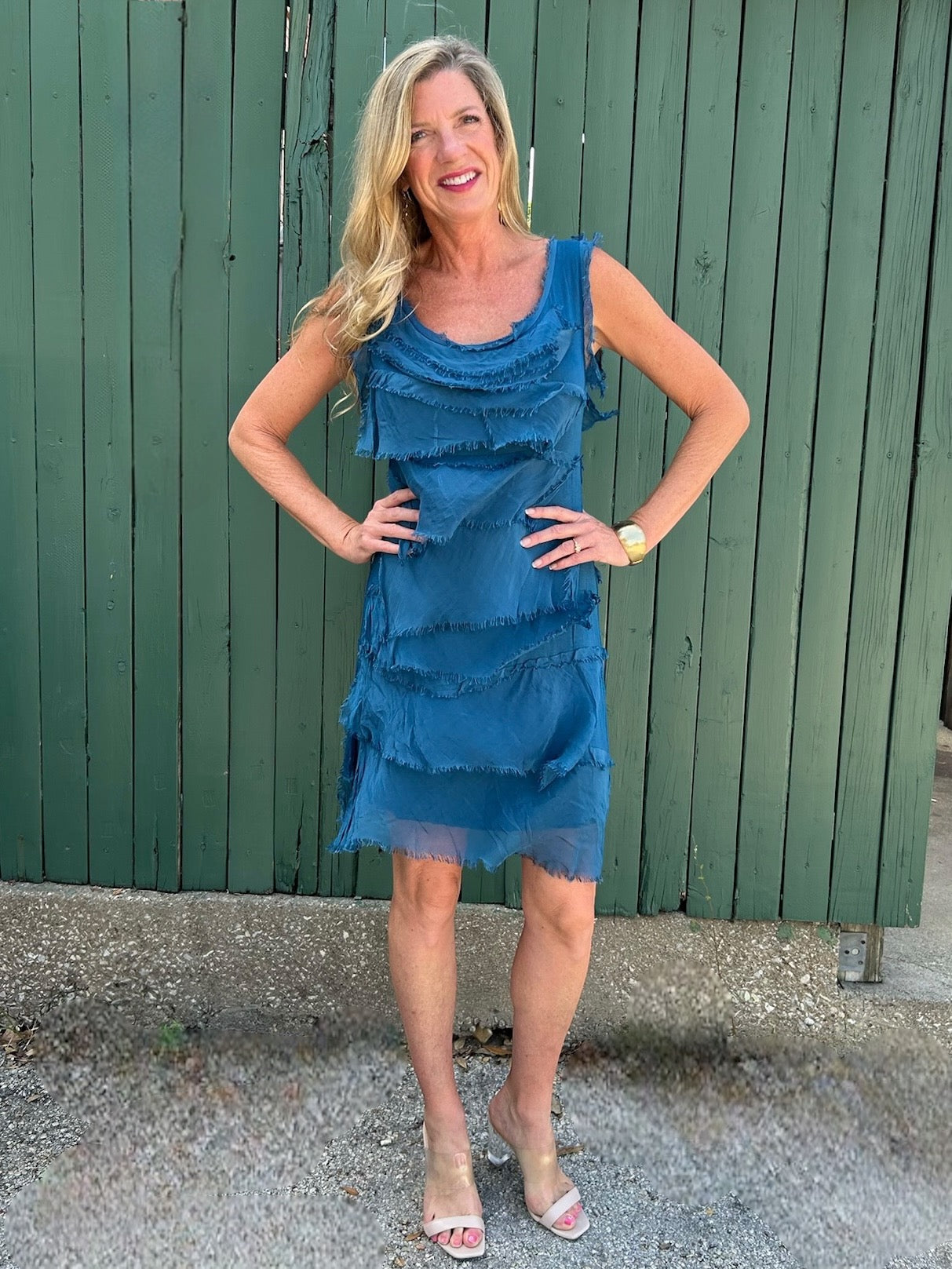 Silk Ruffle Dress in Assorted Colors