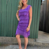 Silk Ruffle Dress in Assorted Colors