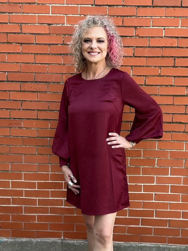 FINAL SALE* Molly Bracken Fancy Sleeve Satin Dress ooh la la! FINAL SALE* Molly Bracken Fancy Sleeve Satin Dress ooh la la!