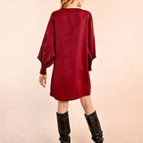Molly Bracken Fancy Sleeve Satin Dress at ooh la la! in Grapevine TX 76051