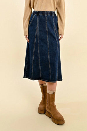 Molly Bracken Denim Midi Skirt at ooh la la! in Grapevine TX 76051