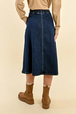 Molly Bracken Denim Midi Skirt at ooh la la! in Grapevine TX 76051