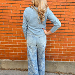 wide leg jeans, embroidered denim, high waisted jeans, floral embroidery, boho jeans, lyocell denim, ankle length jeans, feminine style, premium denim at ooh la la! in Grapevine TX 76051