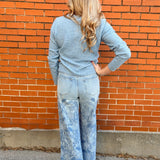 wide leg jeans, embroidered denim, high waisted jeans, floral embroidery, boho jeans, lyocell denim, ankle length jeans, feminine style, premium denim at ooh la la! in Grapevine TX 76051