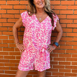 Floral shorts, high waisted shorts, pink floral shorts, summer shorts for women, flowy shorts, side tie shorts, boho summer style, beach shorts with pockets. at ooh la la! in Grapevine TX 76051