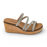 Corky footwear, rhinestone wedge, summer sandals, casual glamour, comfortable platform, adjustable straps, special occasion shoes at ooh la la! in Grapevine TX 76051