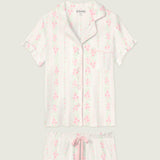 PJ Salvage, Sleepwear, Pajama set, Floral print, Comfortable sleepwear, Pointelle fabric, Drawstring shorts, Eye mask at ooh la la! in Grapevine TX 76051