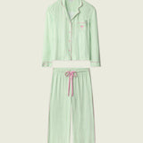 PJ Salvage, Pupcation Palms, Kiwi Stripe, 3-Piece Pajama Set, striped sleepwear, tropical vacation theme at ooh la la! in Grapevine TX 76051