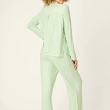 PJ Salvage, Pupcation Palms, Kiwi Stripe, 3-Piece Pajama Set, striped sleepwear, tropical vacation theme at ooh la la! in Grapevine TX 76051