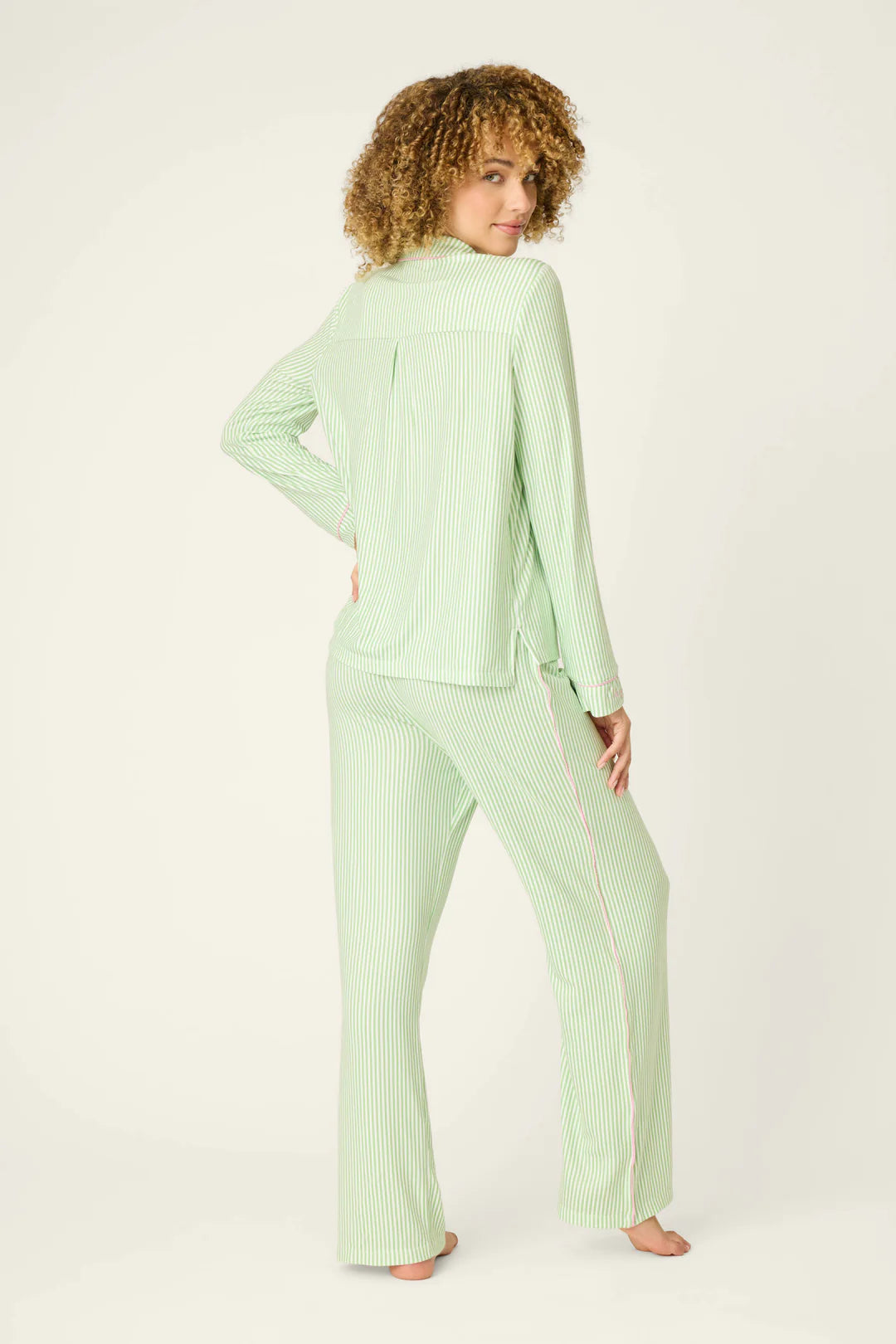 PJ Salvage, Pupcation Palms, Kiwi Stripe, 3-Piece Pajama Set, striped sleepwear, tropical vacation theme at ooh la la! in Grapevine TX 76051