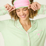 PJ Salvage, Pupcation Palms, Kiwi Stripe, 3-Piece Pajama Set, striped sleepwear, tropical vacation theme at ooh la la! in Grapevine TX 76051