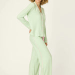 PJ Salvage, Pupcation Palms, Kiwi Stripe, 3-Piece Pajama Set, striped sleepwear, tropical vacation theme at ooh la la! in Grapevine TX 76051