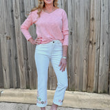 Embroidered Bottom Jean