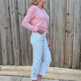Embroidered Bottom Jean